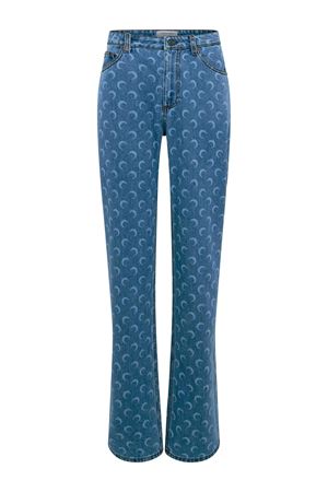 Jeans in denim di cotone blu denim MARINE SERRE | WPA128BCDEN0002BL05